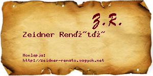 Zeidner Renátó névjegykártya